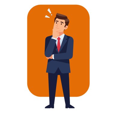 Ünlemli Dalgın İşadamı Vektör İllüstrasyonunu İşaretliyor