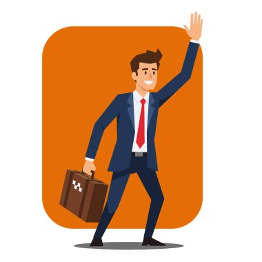 Hevesli İşadamı Bir Taksi Vektörü Resmini Yakalıyor