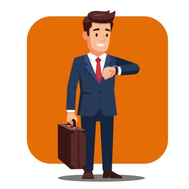 İyi İş Adamları, Evrak Çantası Vektör İllüstrasyonu ile İzleme İzlemesi