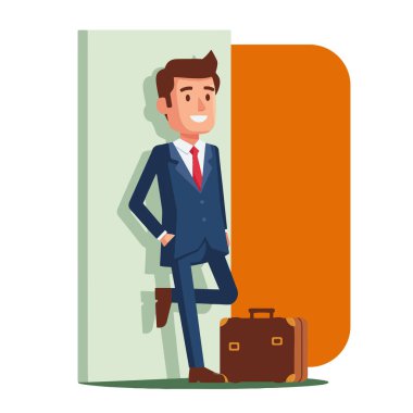 Duvar Vektörü İllüzyonuna Yaslanan Güvenilir İşadamı