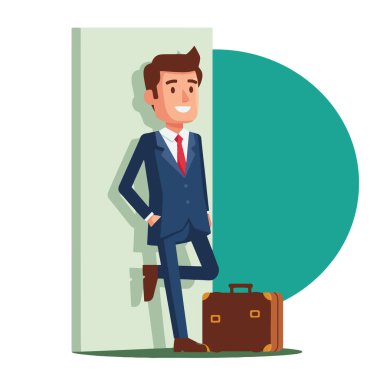 Duvar Vektörü İllüzyonuna Yaslanan Güvenilir İşadamı