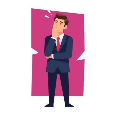 Ünlemli Dalgın İşadamı Vektör İllüstrasyonunu İşaretliyor