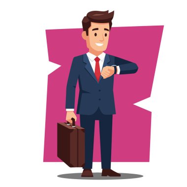 İyi İş Adamları, Evrak Çantası Vektör İllüstrasyonu ile İzleme İzlemesi