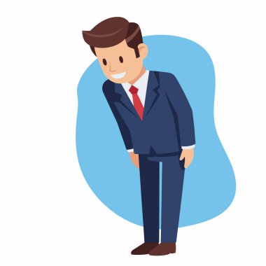 İş Adamı Özür Der veya Selamlama Vektörü İllüstrasyonu