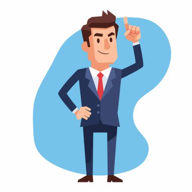 Fikir üreten İşadamı Parmak Vektörü İllüstrasyonu