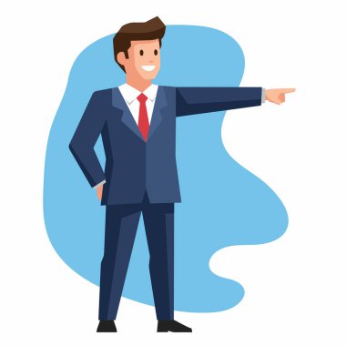 Güvenilir İşadamı İleri Vektör İllüstrasyonunu Gösteriyor