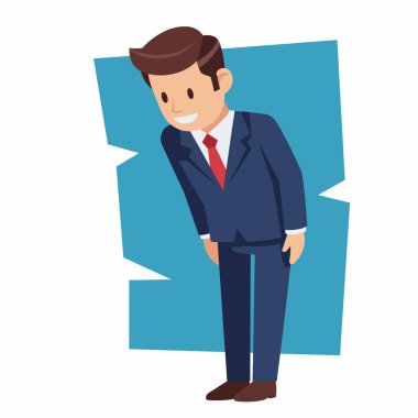 İş Adamı Özür Der veya Selamlama Vektörü İllüstrasyonu