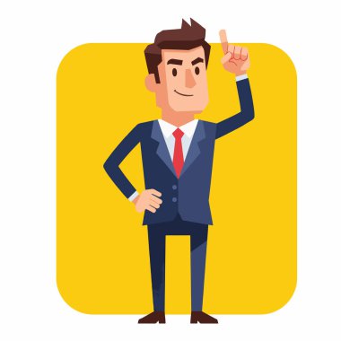 Fikir üreten İşadamı Parmak Vektörü İllüstrasyonu