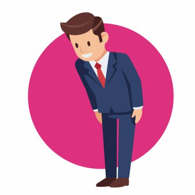 İş Adamı Özür Der veya Selamlama Vektörü İllüstrasyonu