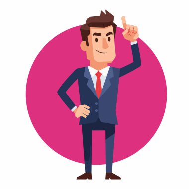 Fikir üreten İşadamı Parmak Vektörü İllüstrasyonu