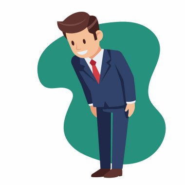 İş Adamı Özür Der veya Selamlama Vektörü İllüstrasyonu