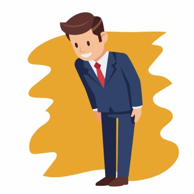 İş Adamı Özür Der veya Selamlama Vektörü İllüstrasyonu