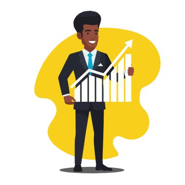 Büyüme Çizelgesine sahip Afro Erkek İş Adamı