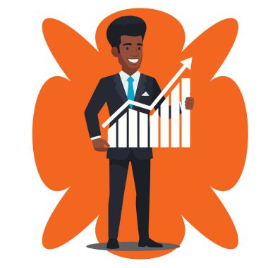 Büyüme Çizelgesine sahip Afro Erkek İş Adamı