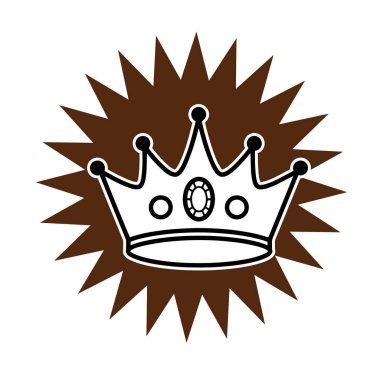 Şatafatlı Kraliyet Prestij ve Zarif Vektör İllüstrasyonu Sembolü. Zafer ödülü, Crown Siyah ve Beyaz Düz Simge. Kraliyet Başarı Asgari Vektör Tasarımı.