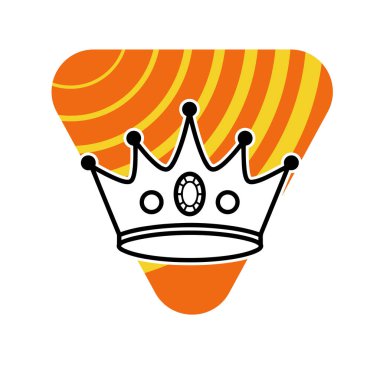 Tek renkli Royal Crown Düz Vektör Simgesi. Siyah ve Beyaz Kral Crown Illustration. Minimalist Taç Sembol Vektör Tasarımı.