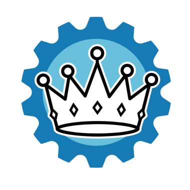 Tek renkli Royal Crown Düz Vektör Simgesi. Siyah ve Beyaz Kral Crown Illustration. Minimalist Taç Sembol Vektör Tasarımı.