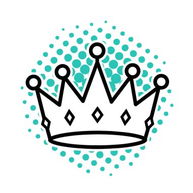 Şatafatlı Kraliyet Prestij ve Zarif Vektör İllüstrasyonu Sembolü. Zafer ödülü, Crown Siyah ve Beyaz Düz Simge. Kraliyet Başarı Asgari Vektör Tasarımı.