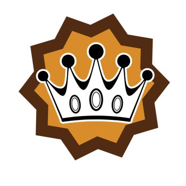 Şatafatlı Kraliyet Prestij ve Zarif Vektör İllüstrasyonu Sembolü. Zafer ödülü, Crown Siyah ve Beyaz Düz Simge. Kraliyet Başarı Asgari Vektör Tasarımı.