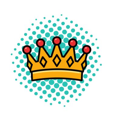 Altın Taç Simgesi Düz Vektör İllüstrasyonu. Royal Crown Düz Tasarım Vektörü İllüstrasyonu. Altın Kral Karikatür Biçimi Simgesi