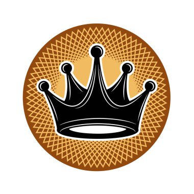 Minimalist Siyah ve Beyaz Taç Sembolü. Siyah ve Beyaz Taç Siluet Simgesi. Tek Renkli Kraliyet Tacı Silueti.