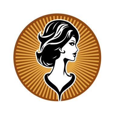 Akan Koyu Saçlı Bir Kadının Vektör Portresi