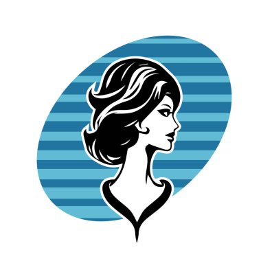 Akan Koyu Saçlı Bir Kadının Vektör Portresi