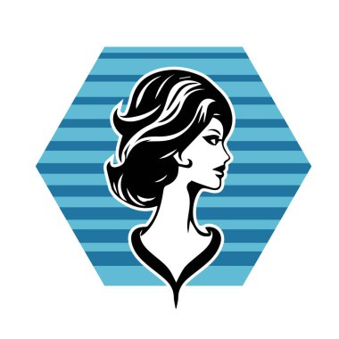 Akan Koyu Saçlı Bir Kadının Vektör Portresi