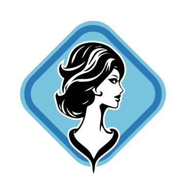 Akan Koyu Saçlı Bir Kadının Vektör Portresi