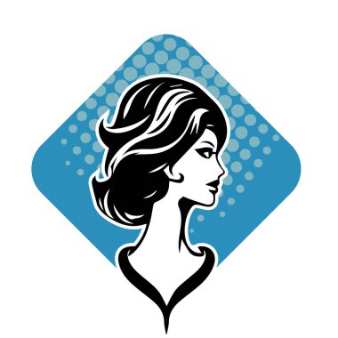 Akan Koyu Saçlı Bir Kadının Vektör Portresi