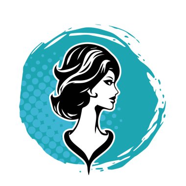 Akan Koyu Saçlı Bir Kadının Vektör Portresi