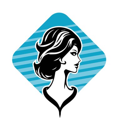 Akan Koyu Saçlı Bir Kadının Vektör Portresi