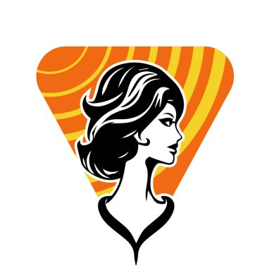 Akan Koyu Saçlı Bir Kadının Vektör Portresi