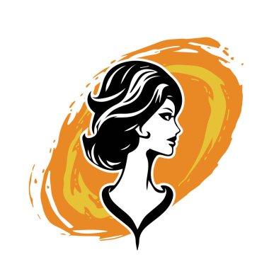 Akan Koyu Saçlı Bir Kadının Vektör Portresi