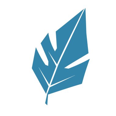 Minimalist Biçimli Tek Geometrik Yaprağın Düz Vektör İllüstrasyonu