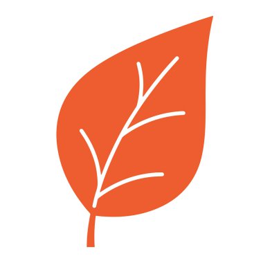 Sıcak Renk Paletinde Tek Sonbahar Yaprağının Düz Vektör ResmiComment