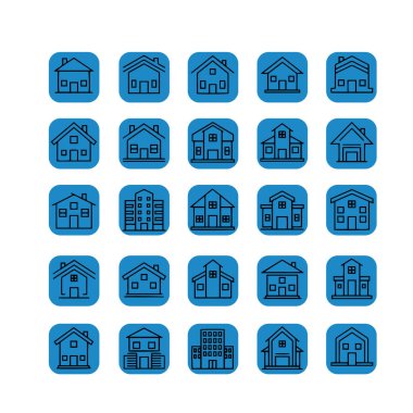 Ev ve Yapı Simgesi Paketi Vektör Biçimi