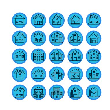 Ev ve Yapı Simgesi Paketi Vektör Biçimi