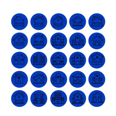 Ev ve Yapı Simgesi Paketi Vektör Biçimi