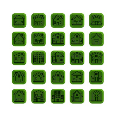 Ev ve Yapı Simgesi Paketi Vektör Biçimi