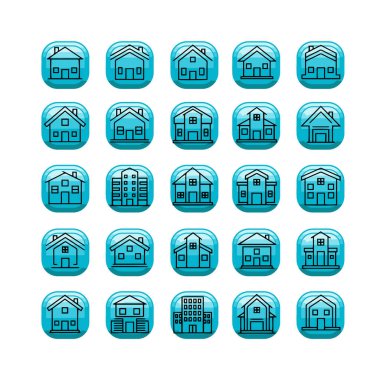 Ev ve Yapı Simgesi Paketi Vektör Biçimi