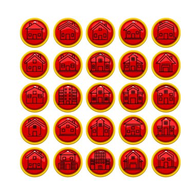 Ev ve Yapı Simgesi Paketi Vektör Biçimi