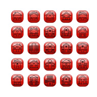 Ev ve Yapı Simgesi Paketi Vektör Biçimi