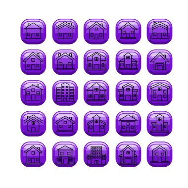 Ev ve Yapı Simgesi Paketi Vektör Biçimi