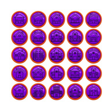 Ev ve Yapı Simgesi Paketi Vektör Biçimi