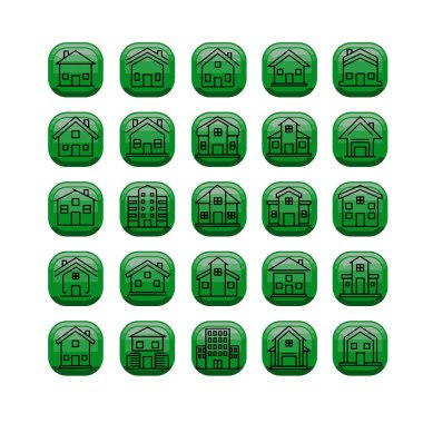 Ev ve Yapı Simgesi Paketi Vektör Biçimi