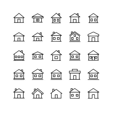 Ev ve Yapı Simgesi Paketi Vektör Biçimi