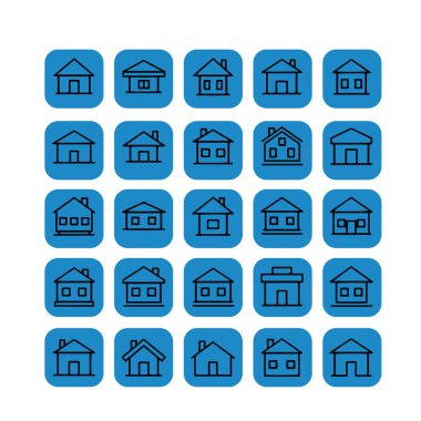 Ev ve Yapı Simgesi Paketi Vektör Biçimi