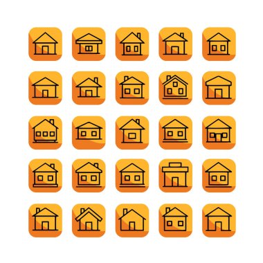 Ev ve Yapı Simgesi Paketi Vektör Biçimi