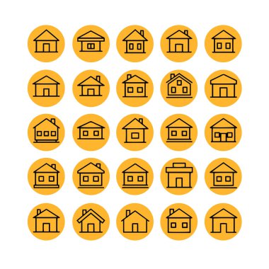 Ev ve Yapı Simgesi Paketi Vektör Biçimi